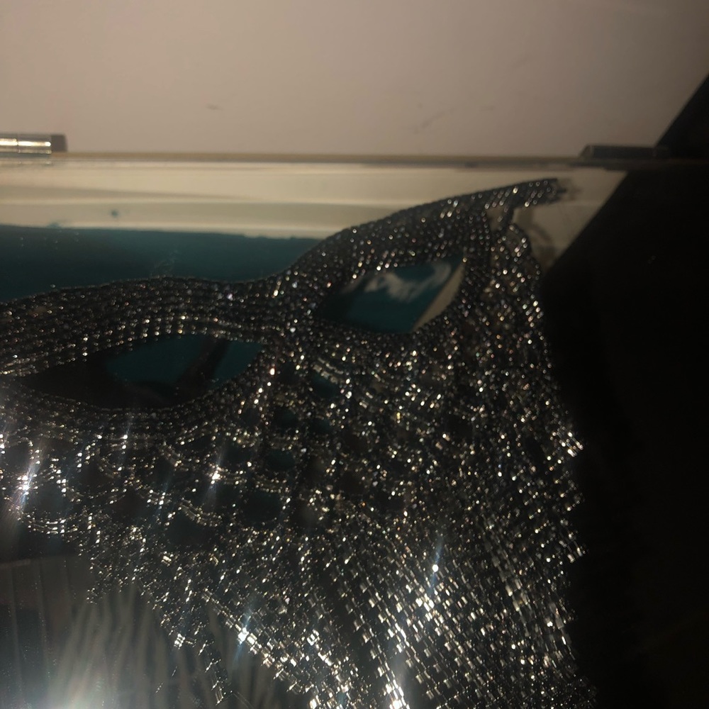 Black Rhinestone Masquerade Mask - Picture 2 of 2